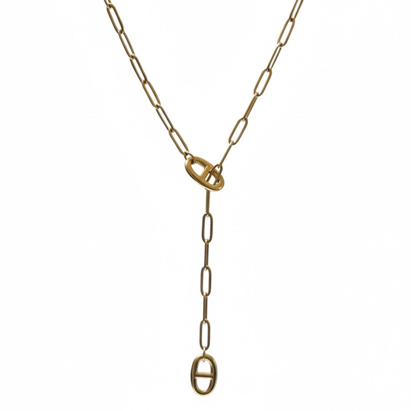 Collier sautoir ancre marine