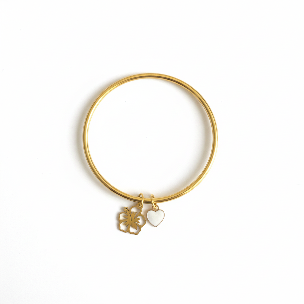 Bracelet jonc Fleur d Hibiscus
